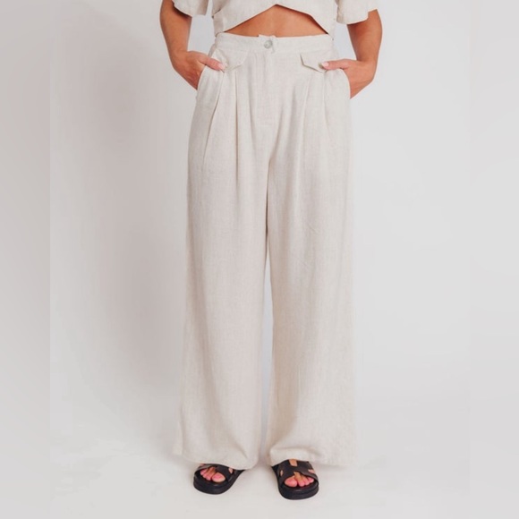 Allie Rose Pants - NWOT Allie Rose Linen Trouser Pants